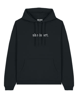 Hoodie Oversize Brodé "She Is Art"