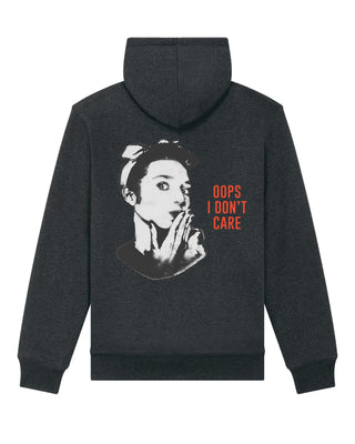 Hoodie Sherpa Brodé "Oops I Don't Care"