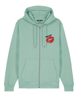 Hoodie à Zip Brodé "French Kiss"