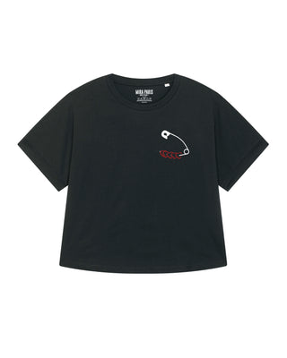 T-shirt Oversize Brodé "Heart Pins"