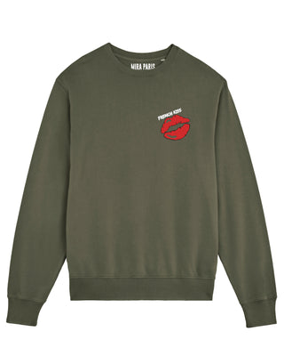 Sweatshirt Vintage Brodé "French Kiss"