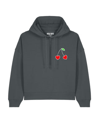 Cropped Hoodie Brodé “Cerises"