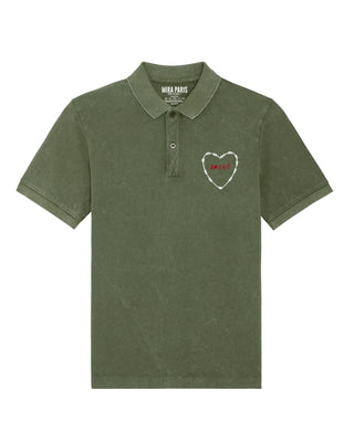 Polo Vintage Brodé "Amour"