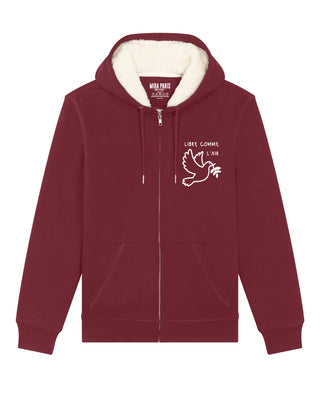 Hoodie Sherpa Brodé "Libre Comme L'Air"