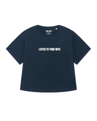 T-shirt Oversize Brodé "Listen To Your Wife"