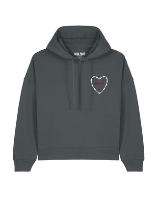 Cropped Hoodie Brodé "Amour"