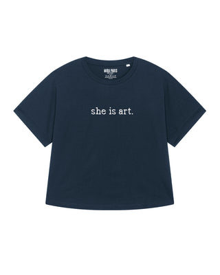 T-shirt Oversize Brodé "She Is Art"