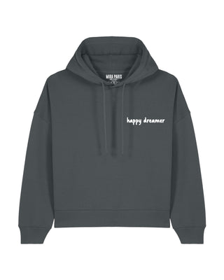 Cropped Hoodie Brodé "Happy Dreamer"