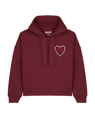 Cropped Hoodie Brodé "Amour"