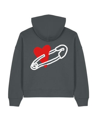 Cropped Hoodie "Coeur Pins"