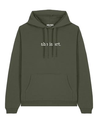 Hoodie Oversize Brodé "She Is Art"