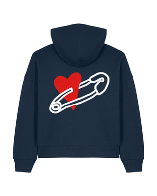 Cropped Hoodie "Coeur Pins"