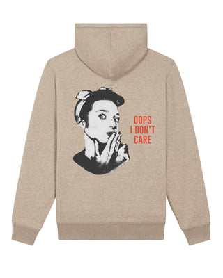 Hoodie Sherpa Brodé "Oops I Don't Care"