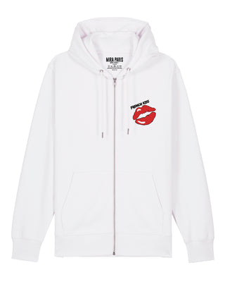 Hoodie à Zip Brodé "French Kiss"