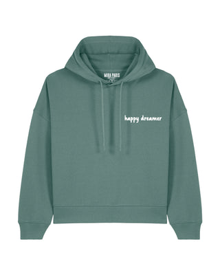 Cropped Hoodie Brodé "Happy Dreamer"