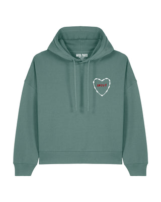 Cropped Hoodie Brodé "Amour"