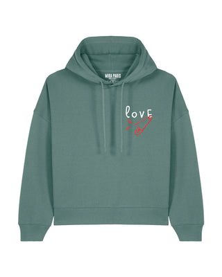 Cropped Hoodie Brodé "Love"