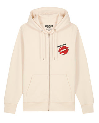 Hoodie à Zip Brodé "French Kiss"