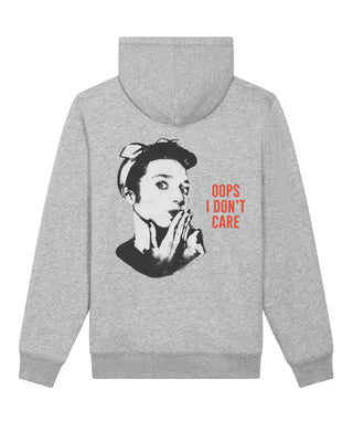 Hoodie Sherpa Brodé "Oops I Don't Care"