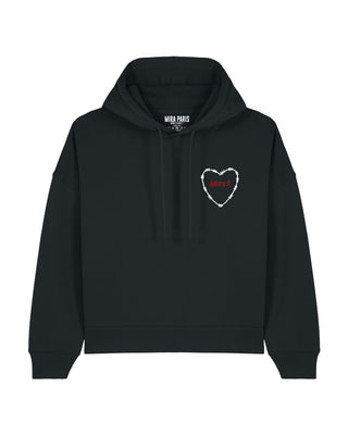 Cropped Hoodie Brodé "Amour"