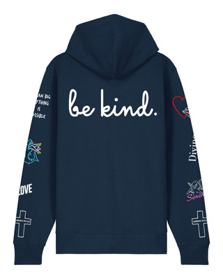 Hoodie à Zip Brodé "Be Kind"
