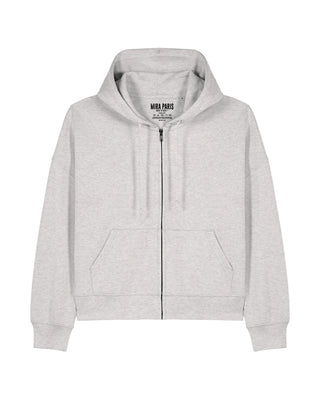 Cropped Hoodie à Zip Brodé "Brute"