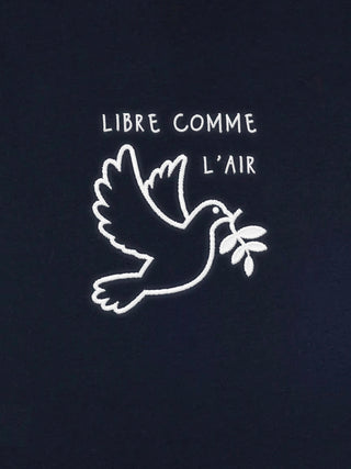 T-shirt Roll Up Brodé "Libre Comme l'Air"