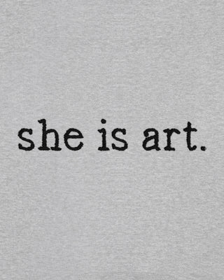 Hoodie Oversize Brodé "She Is Art"