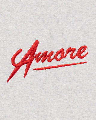 Cropped Hoodie à Zip Brodé "Amore"