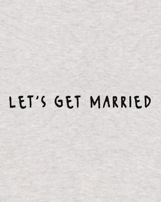 Cropped Hoodie à Zip Brodé "Let's Get Married"