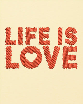 T-shirt Oversize Brodé "Life is Love"