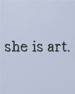 T-shirt Oversize Brodé "She Is Art"