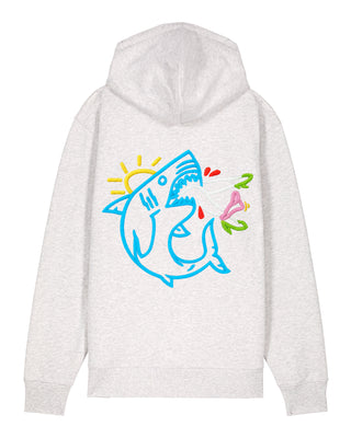 Hoodie à Zip Brodé "Shark"
