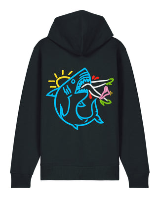 Hoodie à Zip Brodé "Shark"