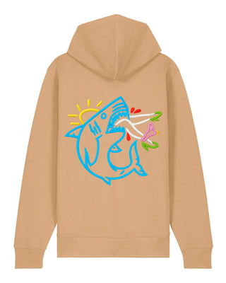 Hoodie à Zip Brodé "Shark"