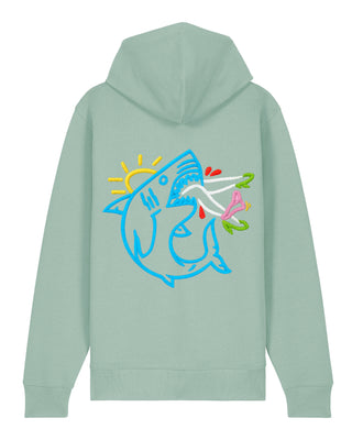 Hoodie à Zip Brodé "Shark"