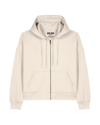 Cropped Hoodie à Zip Brodé "Mi Amor"