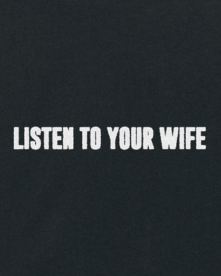 T-shirt Oversize Brodé "Listen To Your Wife"