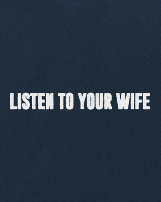 T-shirt Oversize Brodé "Listen To Your Wife"