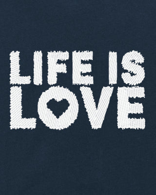 T-shirt Oversize Brodé "Life is Love"