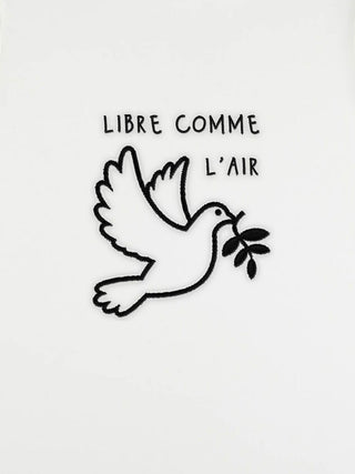 T-shirt Roll Up Brodé "Libre Comme l'Air"