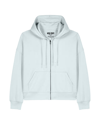 Cropped Hoodie à Zip Brodé "Mi Amor"