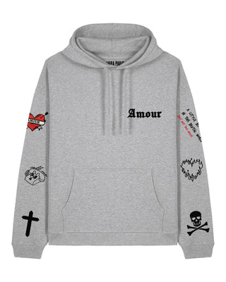 Hoodie Oversize Brodé "Amour Gothic"