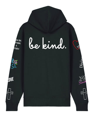 Hoodie à Zip Brodé "Be Kind"