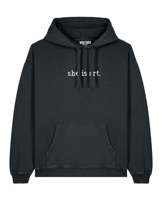 Hoodie Oversize Brodé "She Is Art"