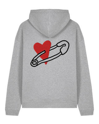 Hoodie Oversize Brodé "Coeur Pins"