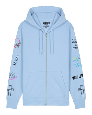 Hoodie à Zip Brodé "Be Kind"