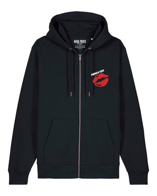 Hoodie à Zip Brodé "French Kiss"