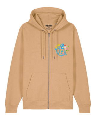 Hoodie à Zip Brodé "Shark"
