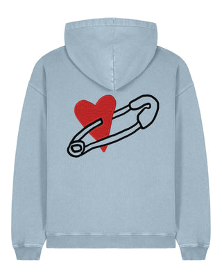 Hoodie Oversize Brodé "Coeur Pins"